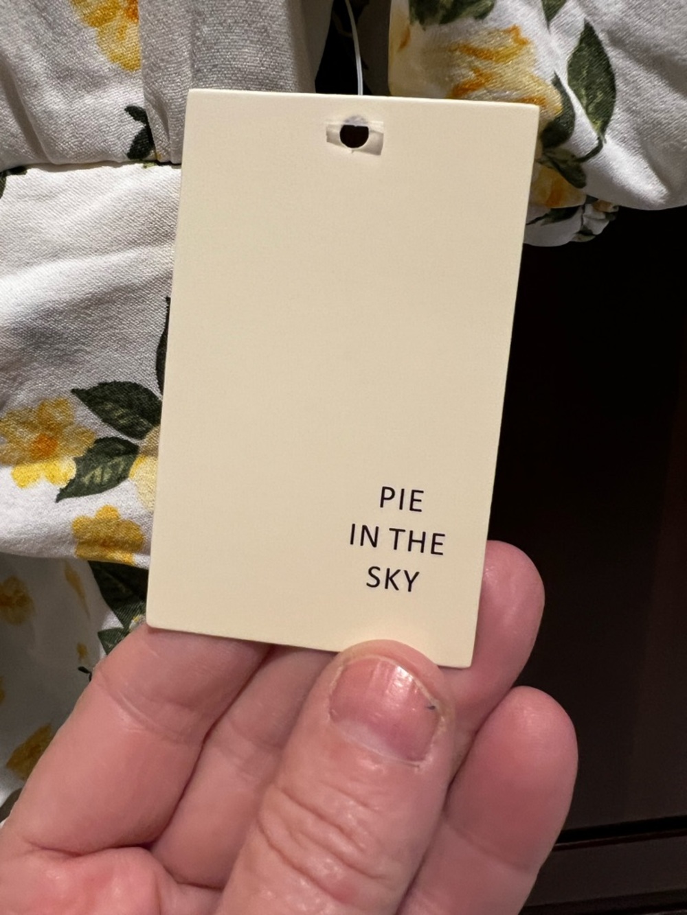 NWT Pie In The Sky White Yellow Floral Puff Sleeve Waist Tie Wrap - L - Picture 3 of 8